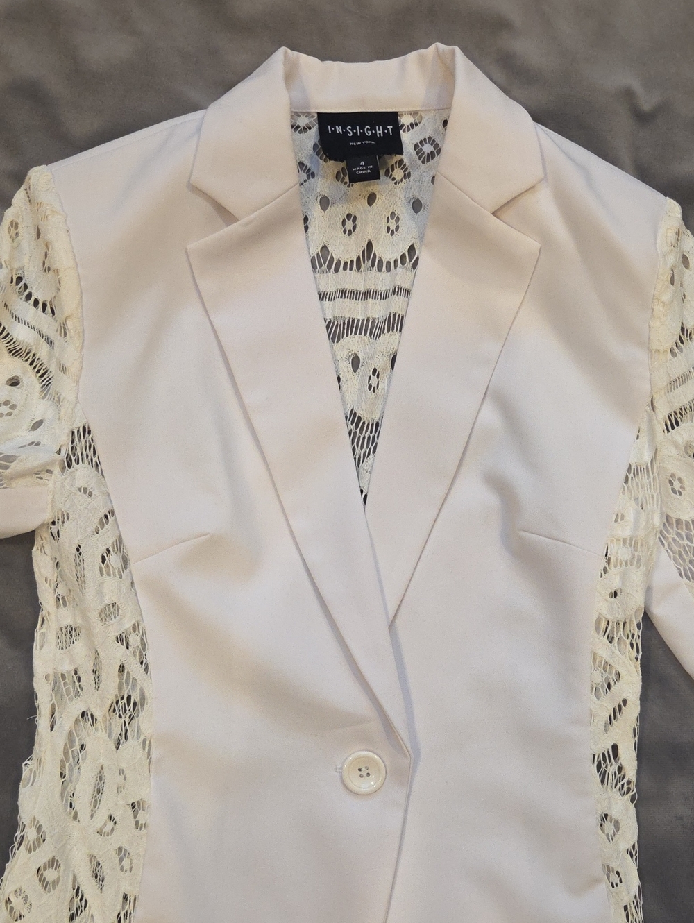 White Crochet Blazer By Insight - Picture 3 of 8